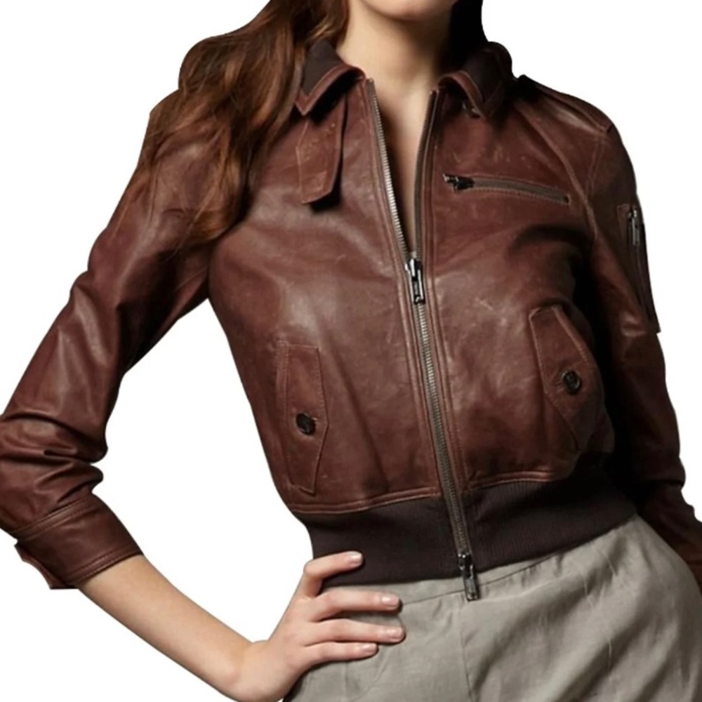 Bird By Juicy Couture Leather Bomber Jacket